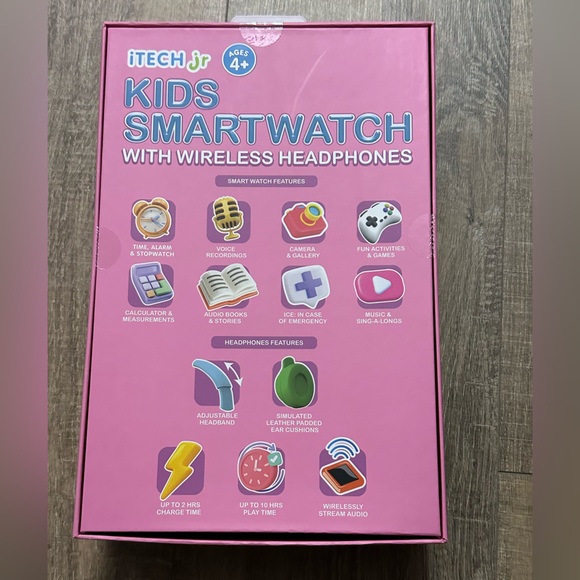 Kids Smartwatch with Bluetooth headphones Fuzzy Unicorn on ear piece - Picture 2 of 6